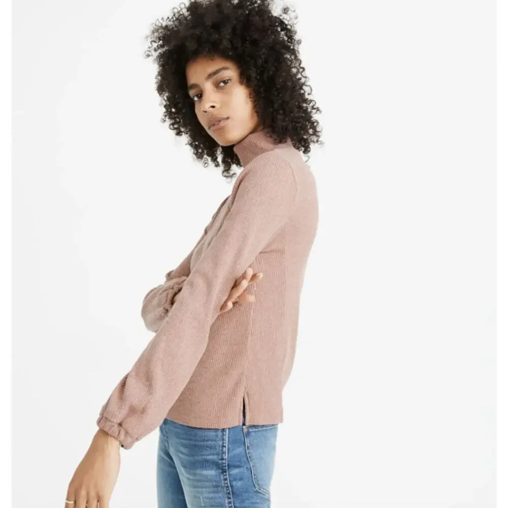 Madewell Heathered Bubble-Sleeve Swing Turtleneck XS